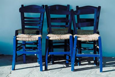 blue chairs
